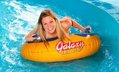 Hotel Apfelbaum, Therme Erding, Galaxy, Reifenrutsche, Frau
